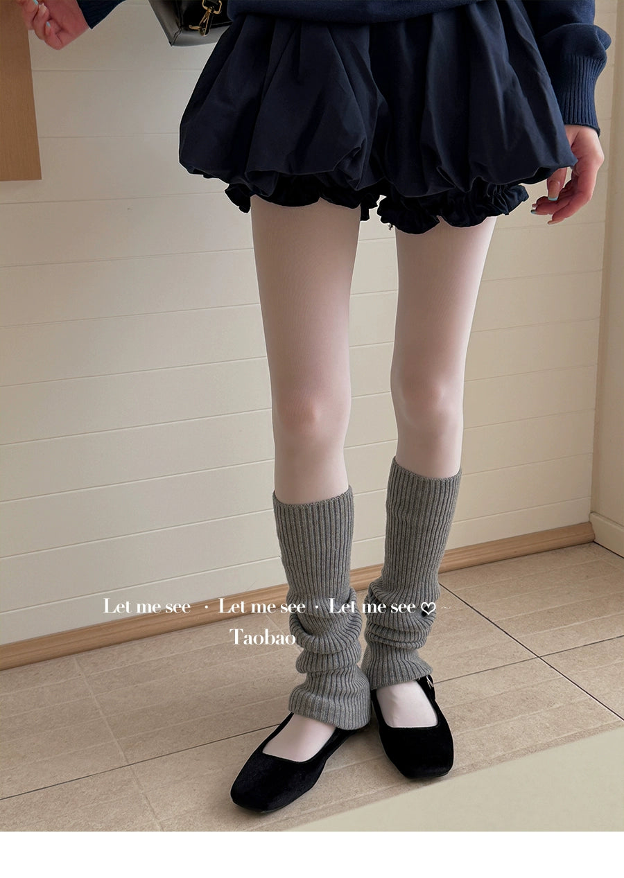 LET ME SEE - Kawaii Wool Knit Leg Warmers Soft Cozy Winter Slouch Socks leg warmmers let me see
