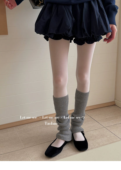 LET ME SEE - Kawaii Wool Knit Leg Warmers Soft Cozy Winter Slouch Socks leg warmmers let me see