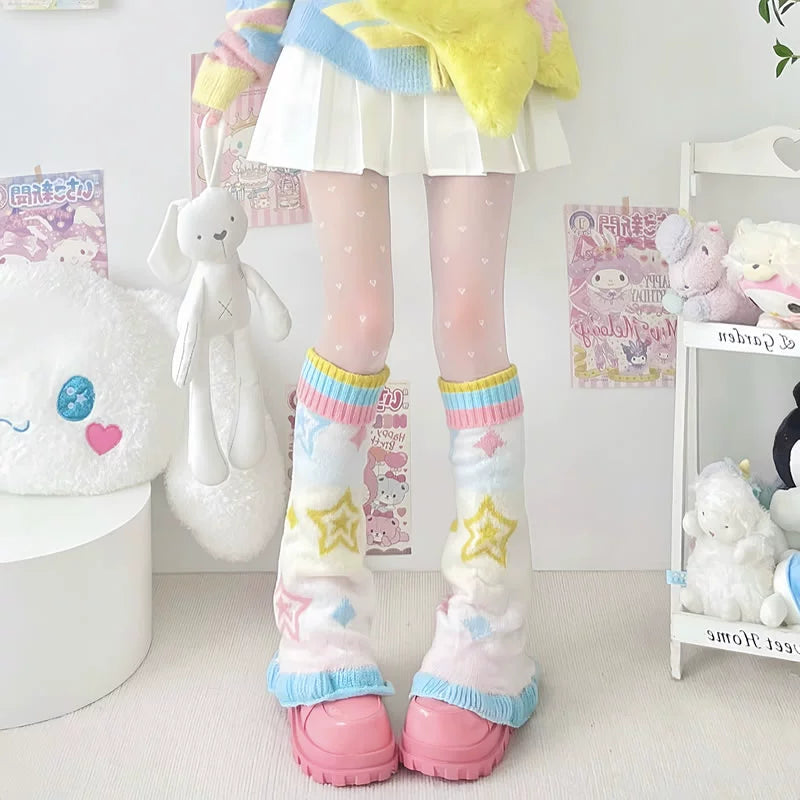 Decora Fashion Leg Warmmers Winter Colorful Bright Socks