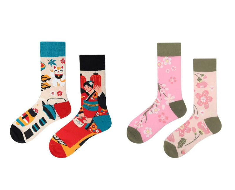 Decora Kei Mismatched Socks Japan Fuso