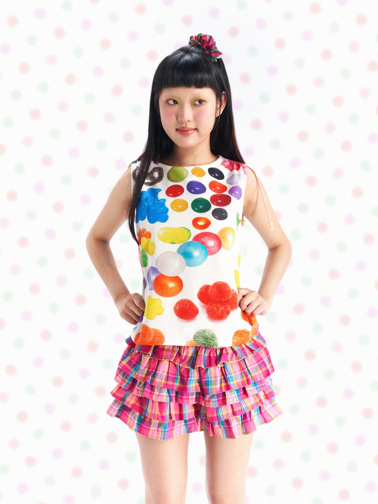 Decora Fashion Fruits Fruit-drop Drawstring Tank Top