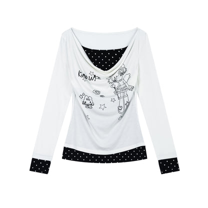 Languid Park - Y2K Layered Long Sleeve Tee shirt Languid Park White S