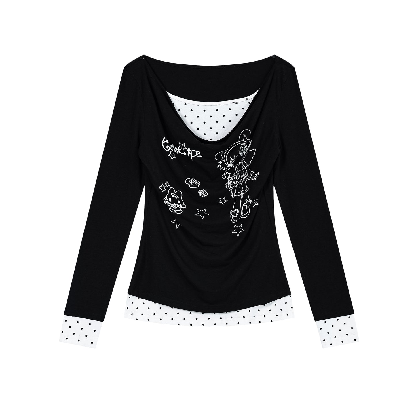 Languid Park - Y2K Layered Long Sleeve Tee shirt Languid Park Black S