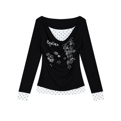 Languid Park - Y2K Layered Long Sleeve Tee shirt Languid Park Black S