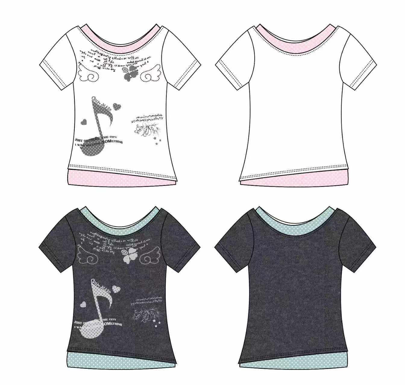 Languid Park - Rhinestone Layered Tee shirt Languid Park