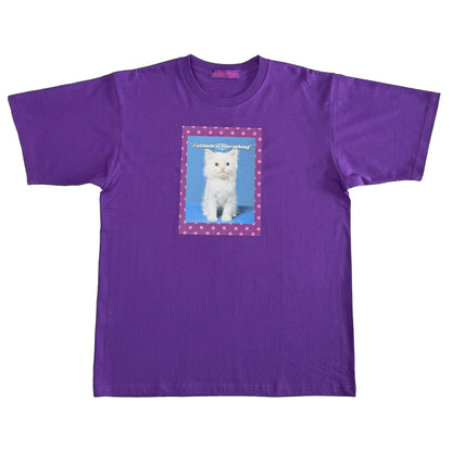 bunnybunnygun - Purple Cat Graphic Loose Tee tshirt bunnybunnygun S