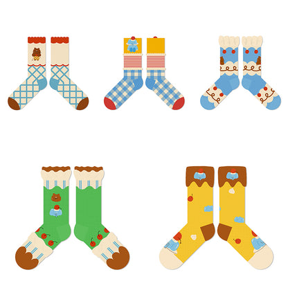 TaoLeSi - Kawaii Cartoon Ruffle Socks sock TaoLeSi All 5 Designs - 1 Pair Each