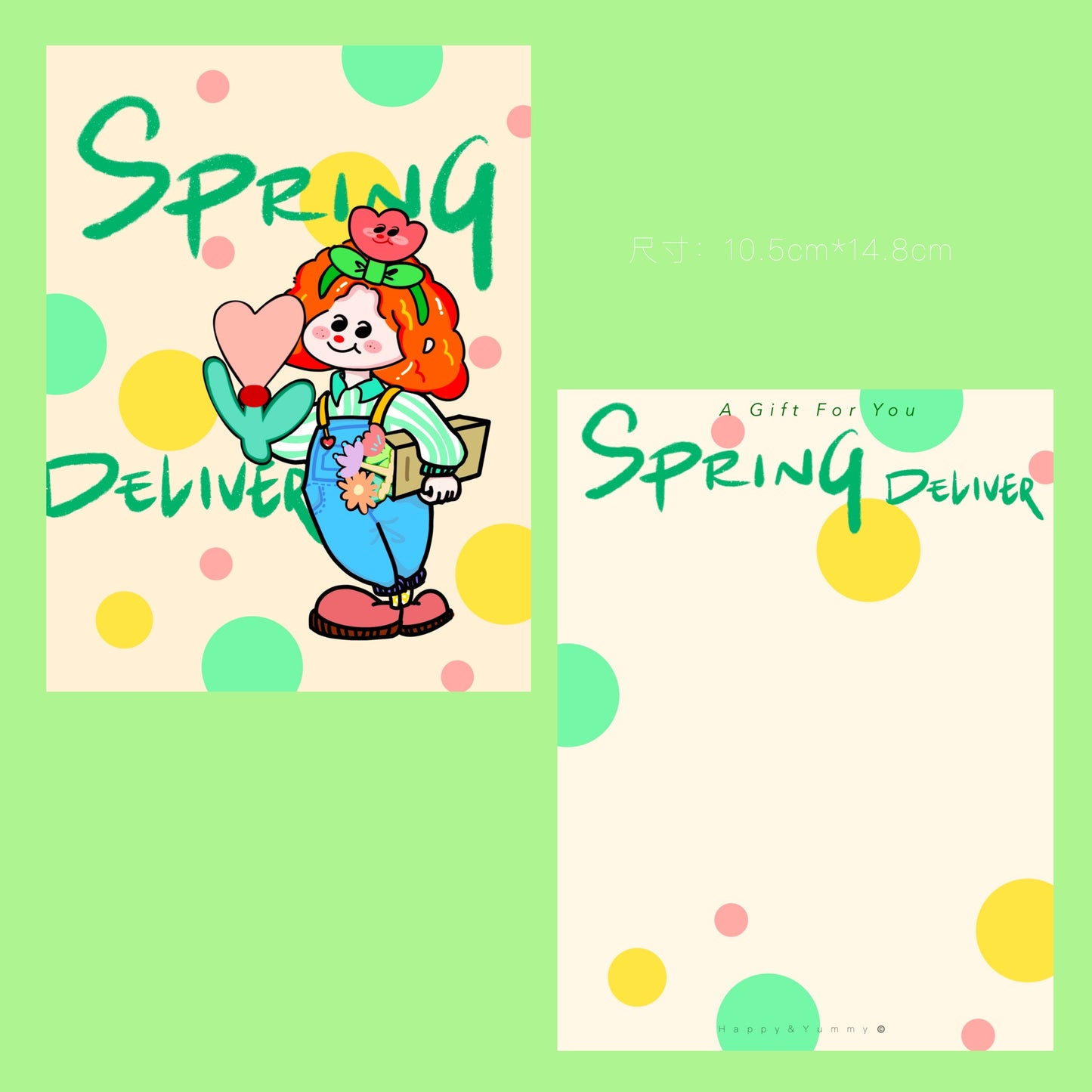 HappyYummy "Springtime Postman" Seasonal Greeting Cards – Spring & Birthday Postcard Set