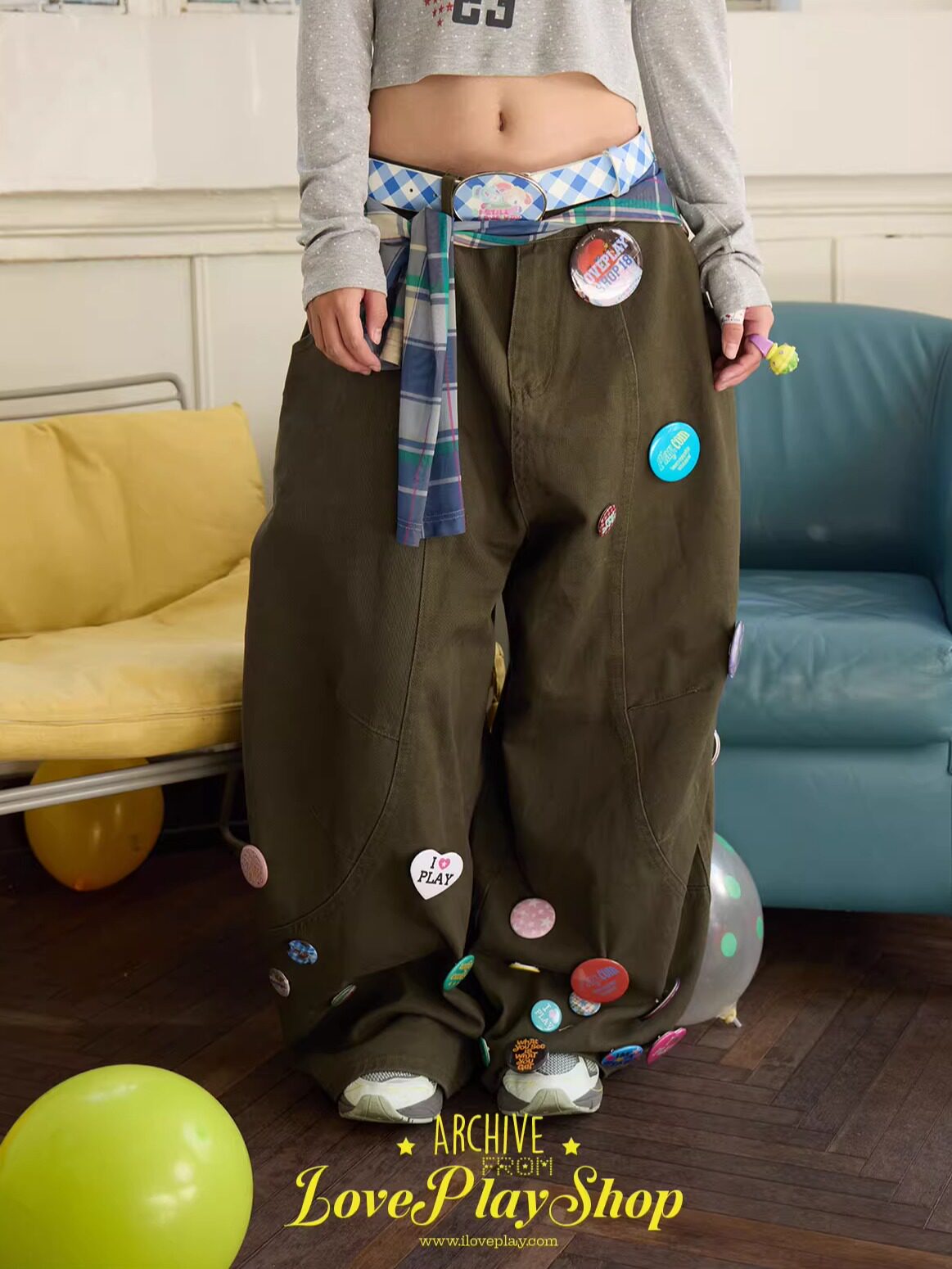 loveplay – Vintage Washed Wide-Leg Pants pants loveplay