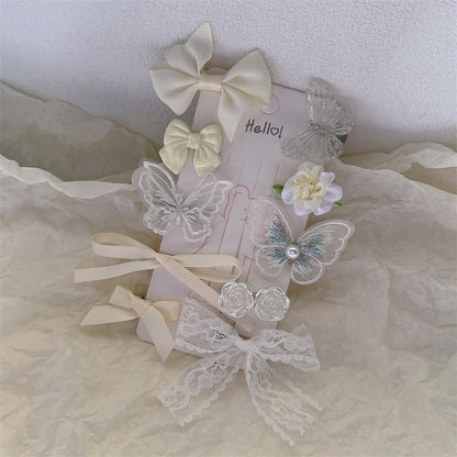 Butterfly Cute Kawaii Hair Clips Set hair clip candy White