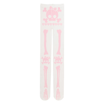 NIHON KIDS - Gothic Pink Princess Skeleton Tights tights NIHON KIDS Pink
