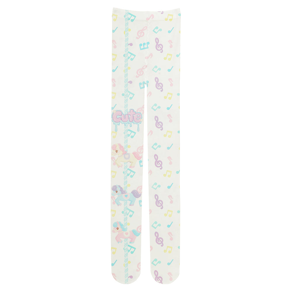 NIHON KIDS - Decora Tights Colorful Carousel Harajuku tights NIHON KIDS