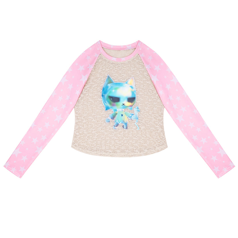 NIHONKIDS - Decora Kei Patchwork Long Sleeve Tee shirt NIHON KIDS