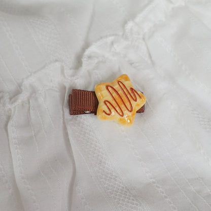 MaoJiang Kawaii Cookie Hair Clips | Heart Star & Cream Biscuit Barrettes hair clip maojiang Star Biscuit Clip - Only 1pc