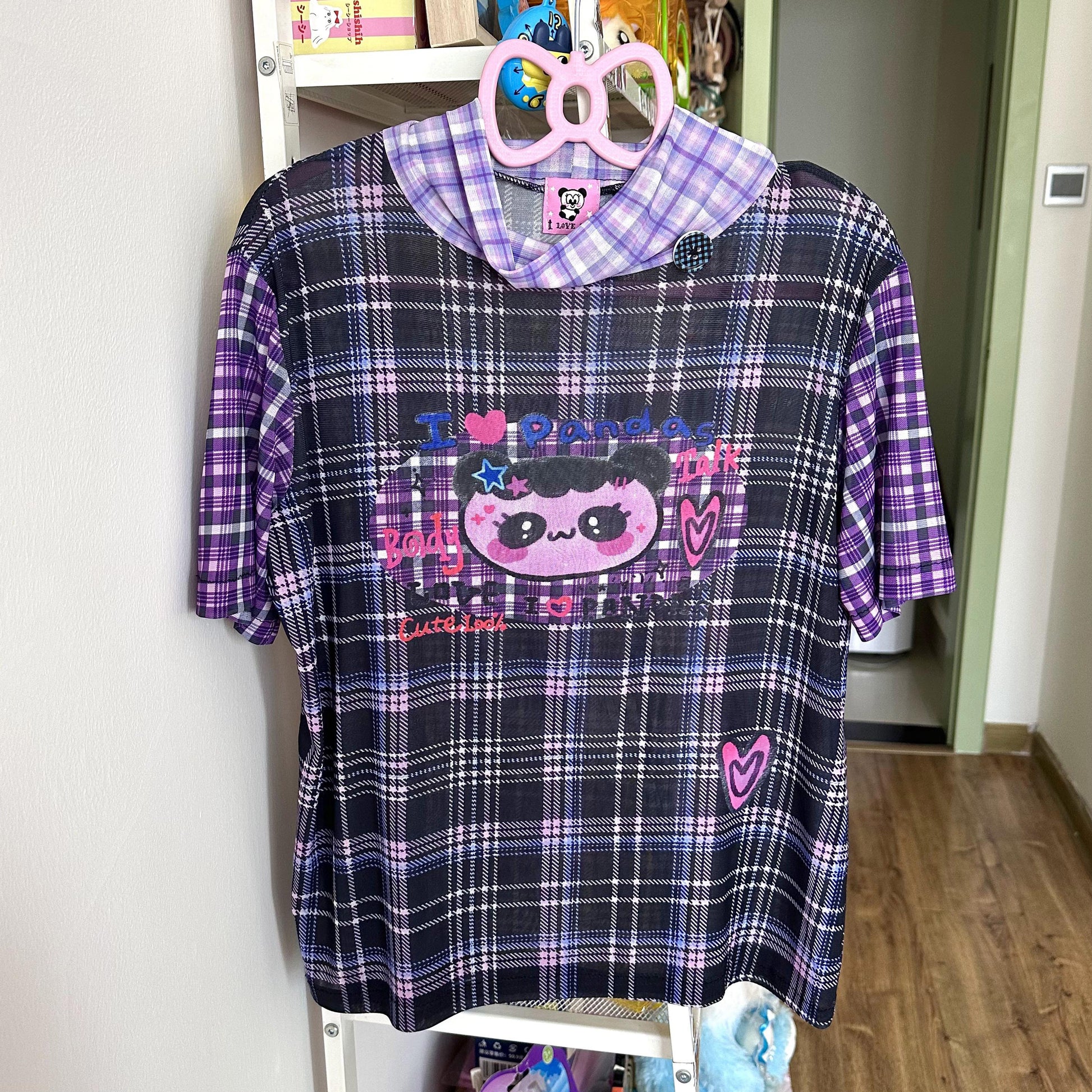 BodyTalk - Y2K Panda Mesh Short Sleeve Top tshirt bodytalk