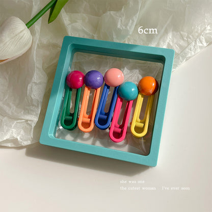 DuoFeiMao - Decora Kei Candy Color Resin Hair Clip Set hair clip duofeimao Colorful Candy 5pcs