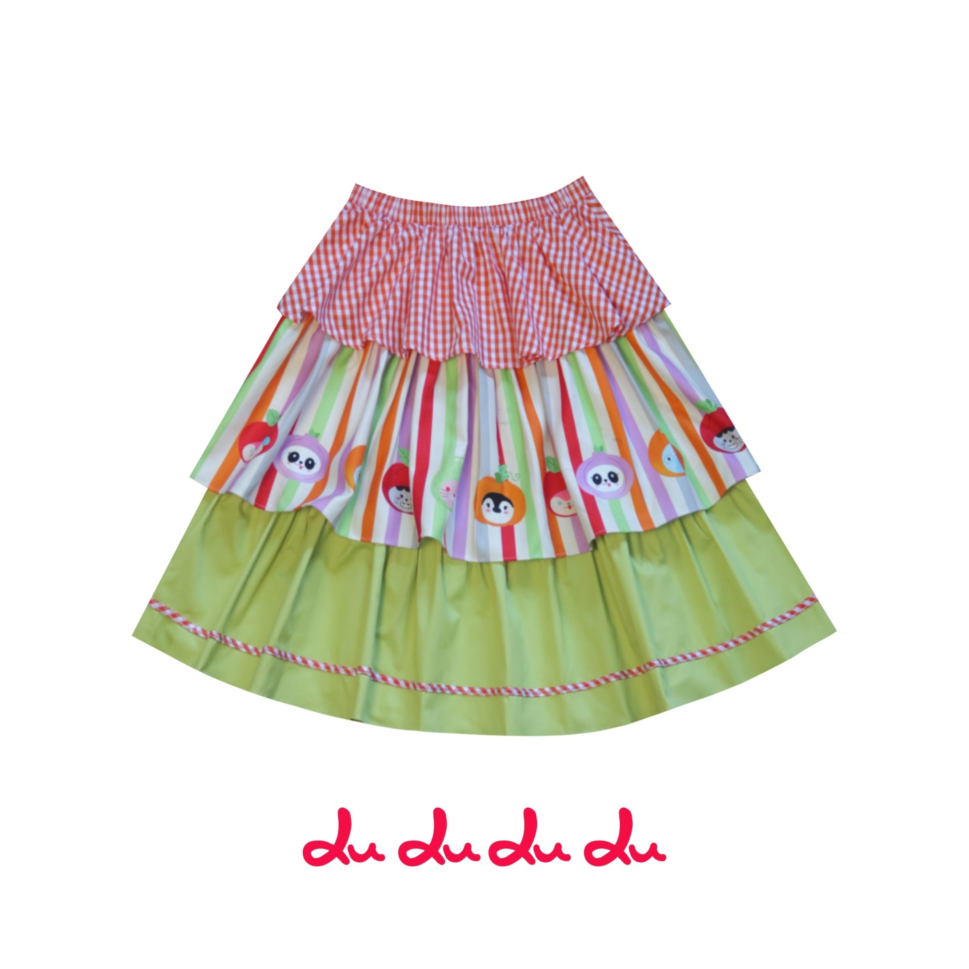 Decora Kei Tiered Skirt – Animal Print Colorblock skirt LULULULU