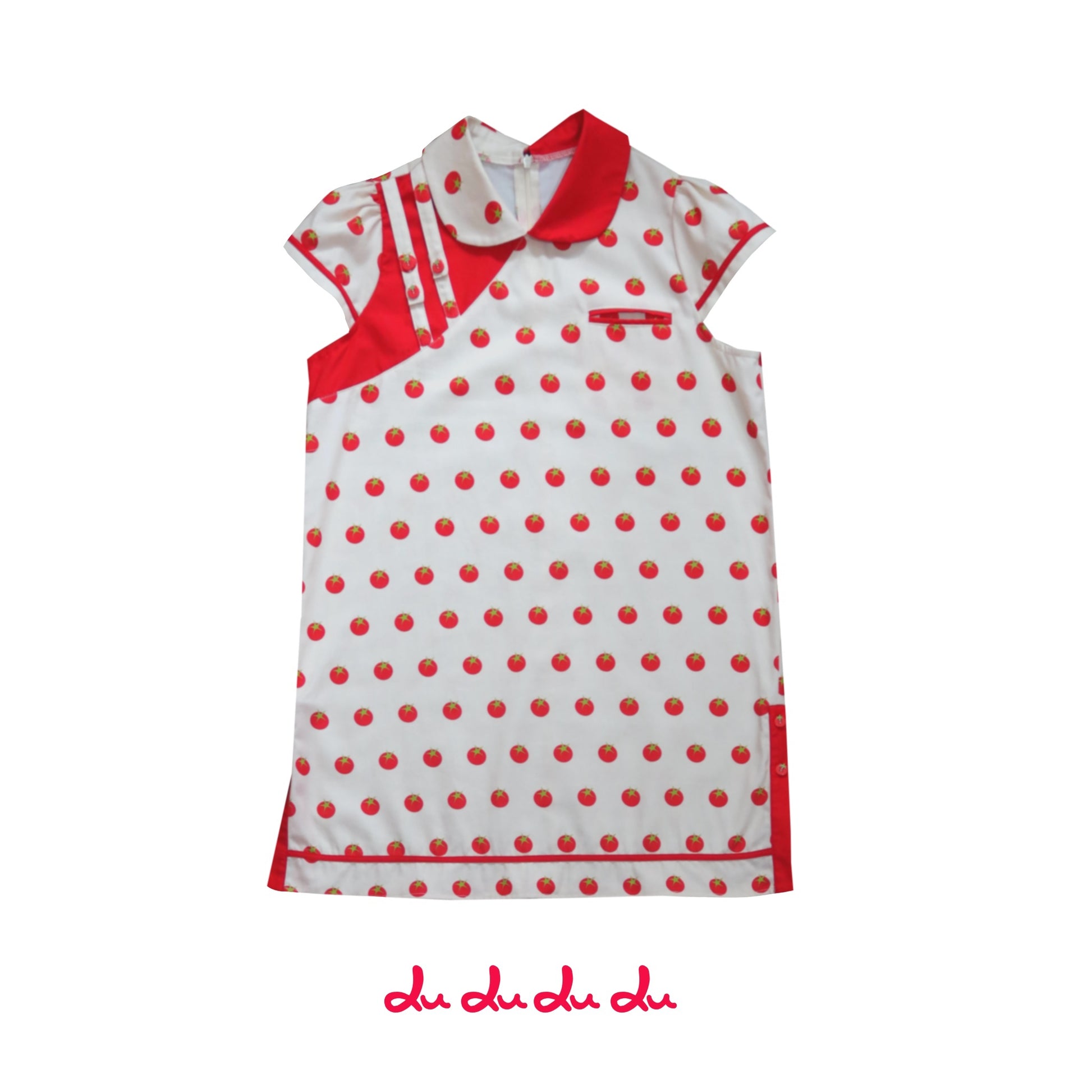 Kawaii Qipao Dress – Tomato Button Patchwork dress LULULULU