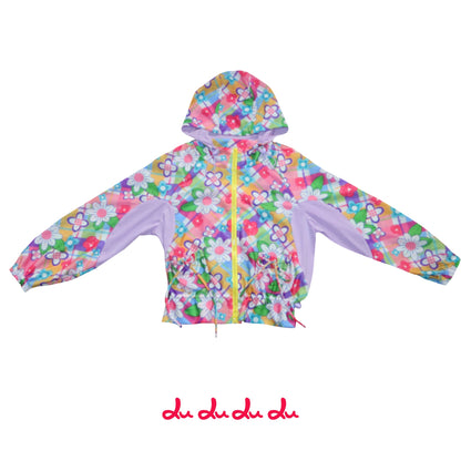 Decora Kei Zip-Up Jacket – Floral Mesh Panels jacket LULULULU