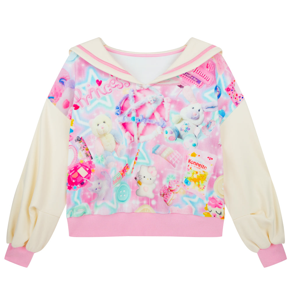 NIHONKIDS - Y2K Decora Sailor Sweat Set set NIHON KIDS Top