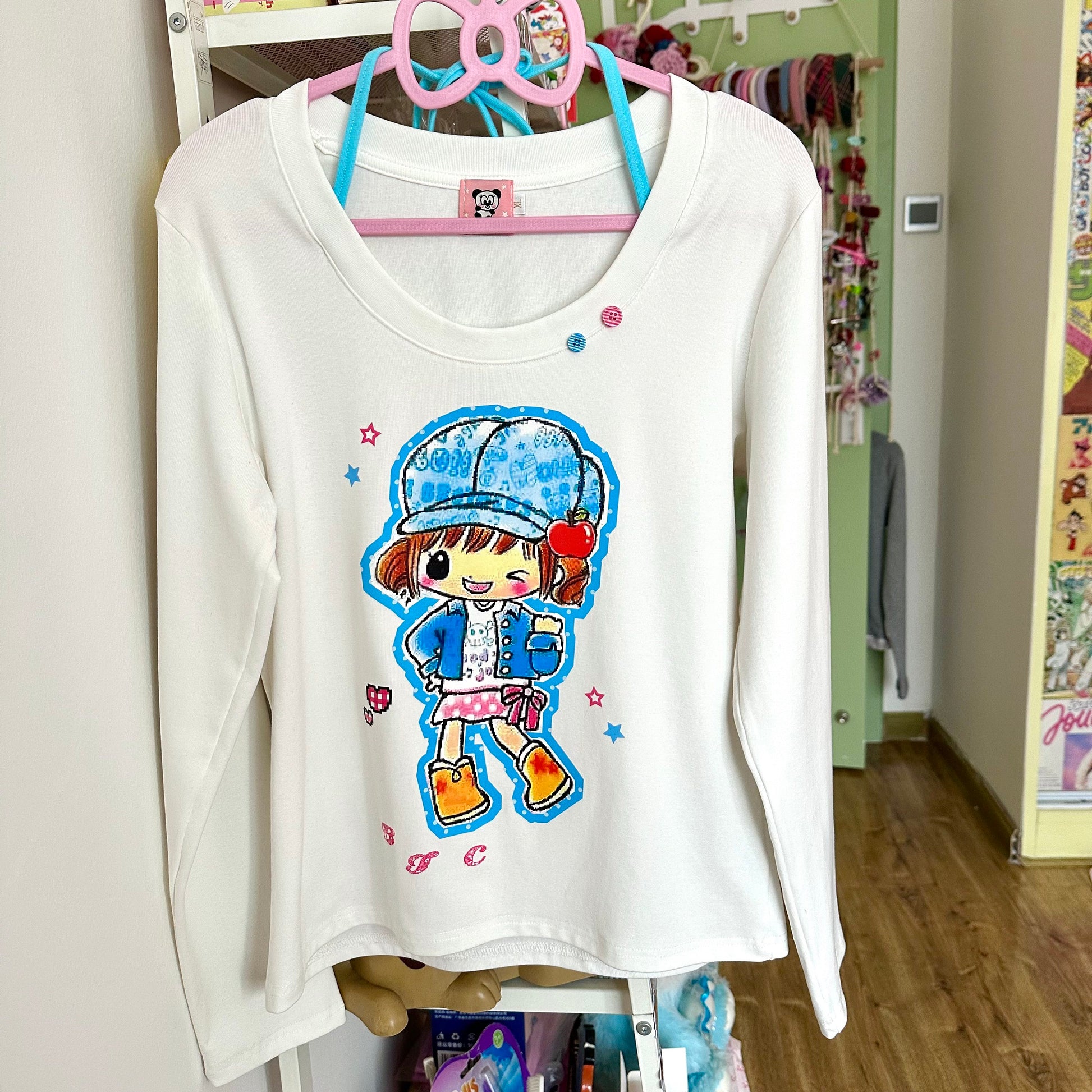 BodyTalk - Y2K Illustrated Halter Knit Top shirt bodytalk