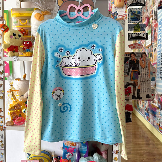 Bodytalk - Kawaii Y2K Star-Sleeve Polka Dot Top sweatshirt bodytalk