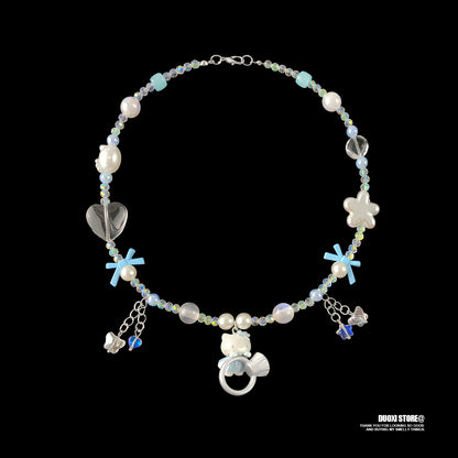 DuoXi - Kawaii Hello Kitty Couple Necklace Marry Me Resin Necklace necklace DuoXi Ring Kitty Necklace