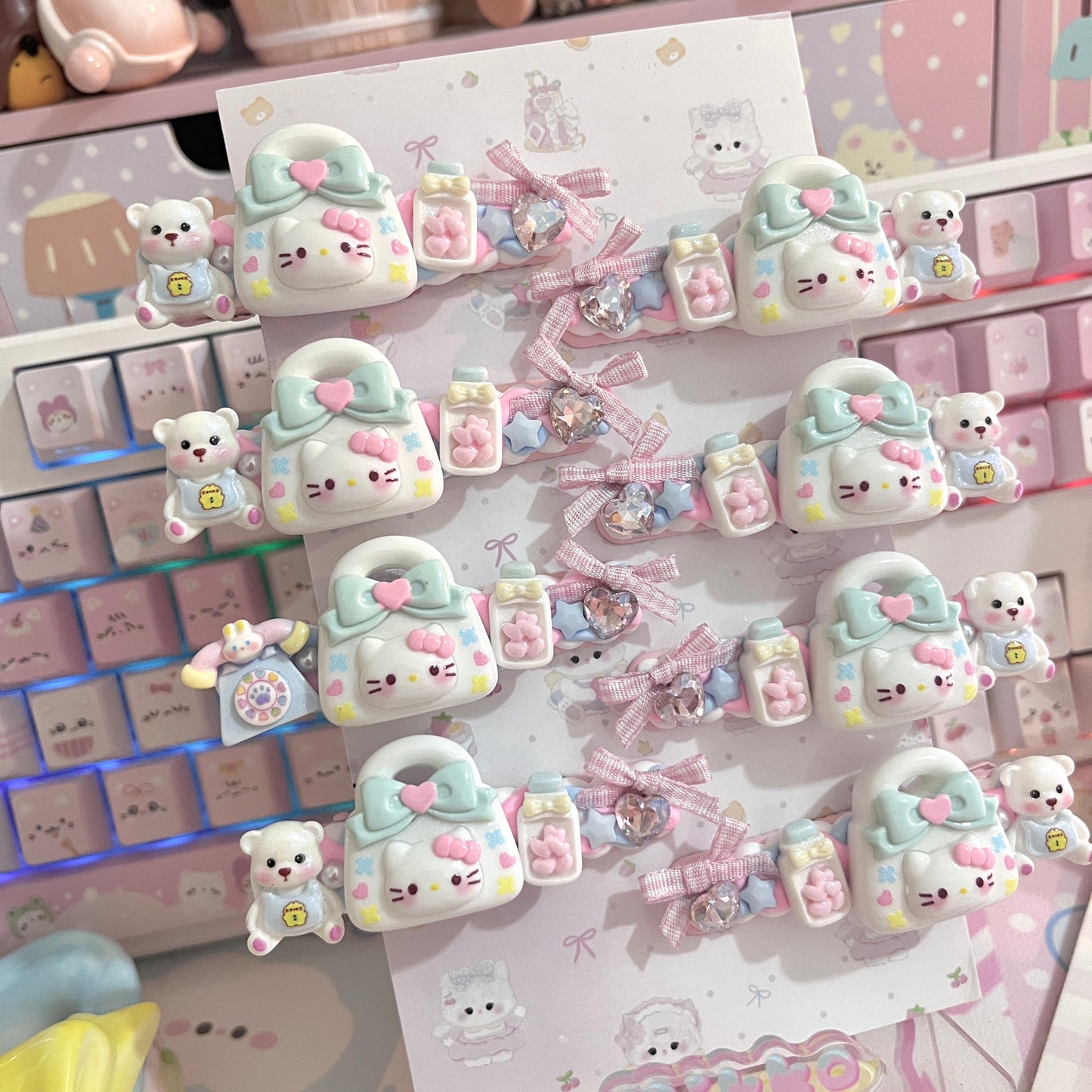 Sweet Star - Cute Cream Clip Set 10pcs hair clip sweet star