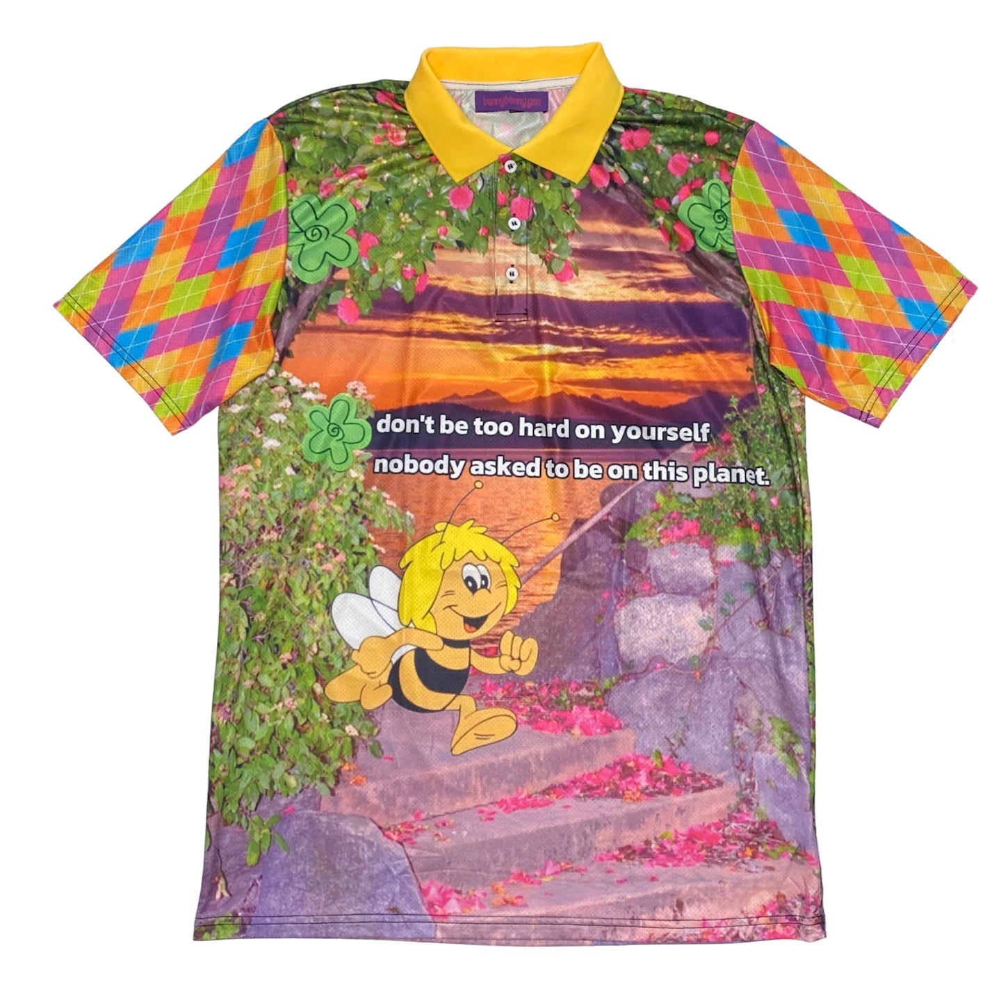 BunnyBunnyGun - Harajuku Mesh Polo Shirt Cartoon Print Oversize shirt bunnybunnygun
