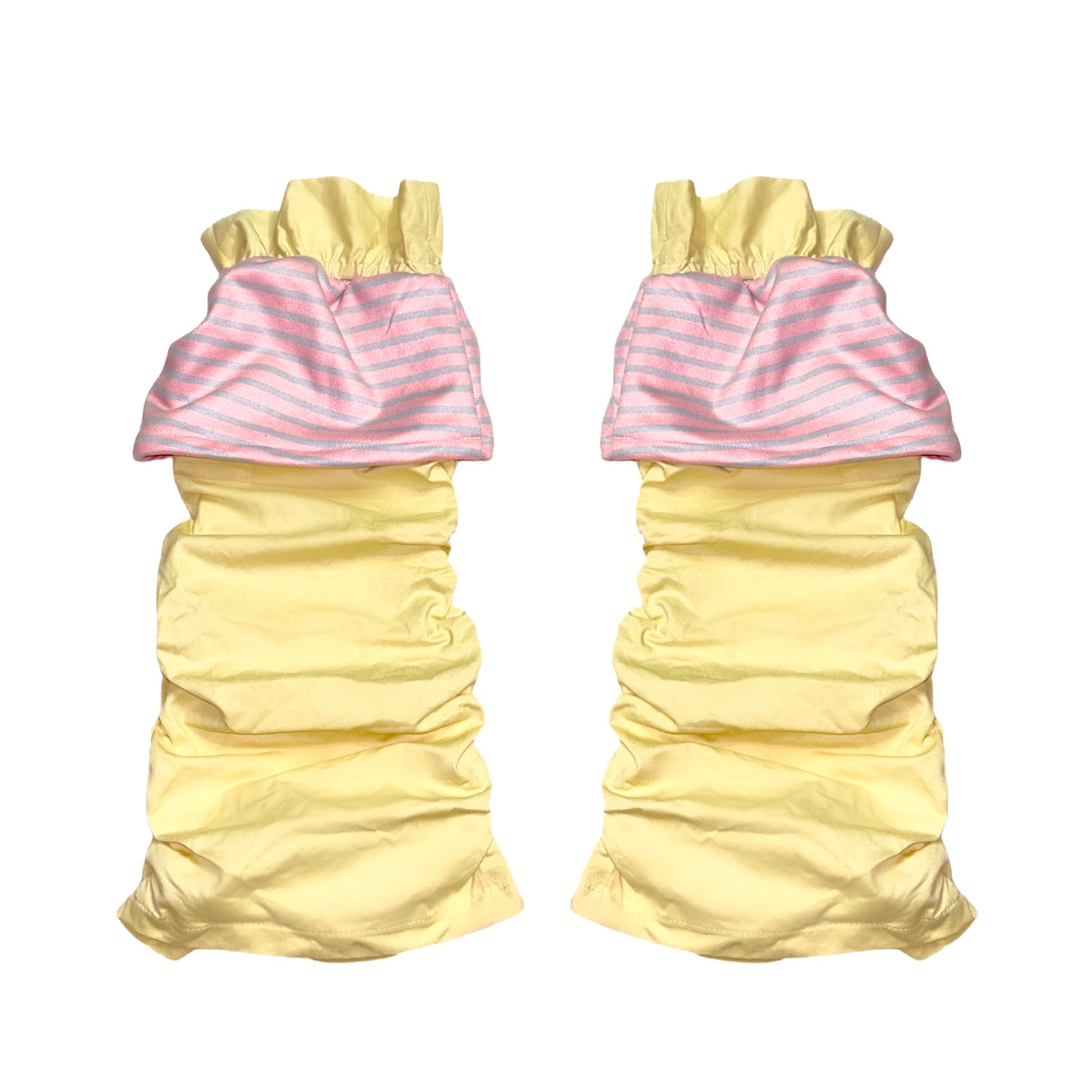 YJM with biubiu Candy Stripe Ruched Leg Warmers – Y2K Harajuku Streetwear leg warmmers YJM with biubiu