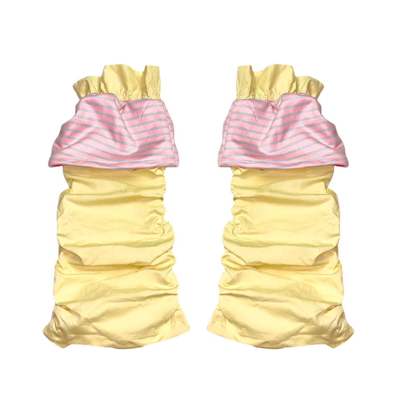 YJM with biubiu Candy Stripe Ruched Leg Warmers – Y2K Harajuku Streetwear leg warmmers YJM with biubiu