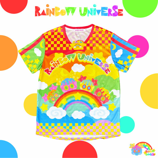 Rainbow Galaxy Rux – Decora Kei Jersey + Shorts + Socks Set set rainbow galaxy rux Top Only S