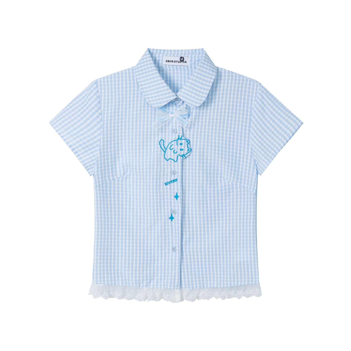 Languid Park - Lace Bow Shirt & Mini Skirt Set set Languid Park Shirt S
