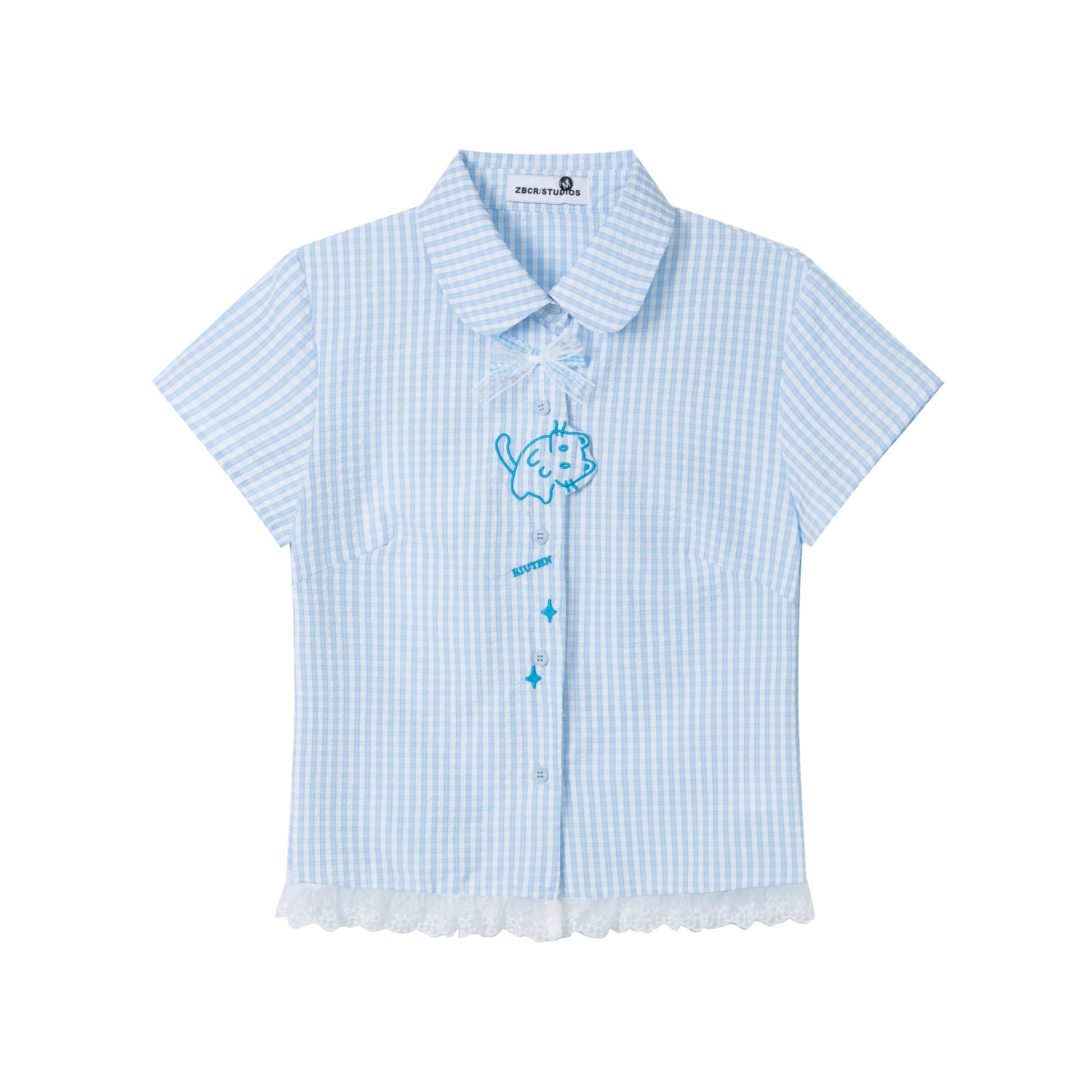 Languid Park - Lace Bow Shirt & Mini Skirt Set set Languid Park Shirt S