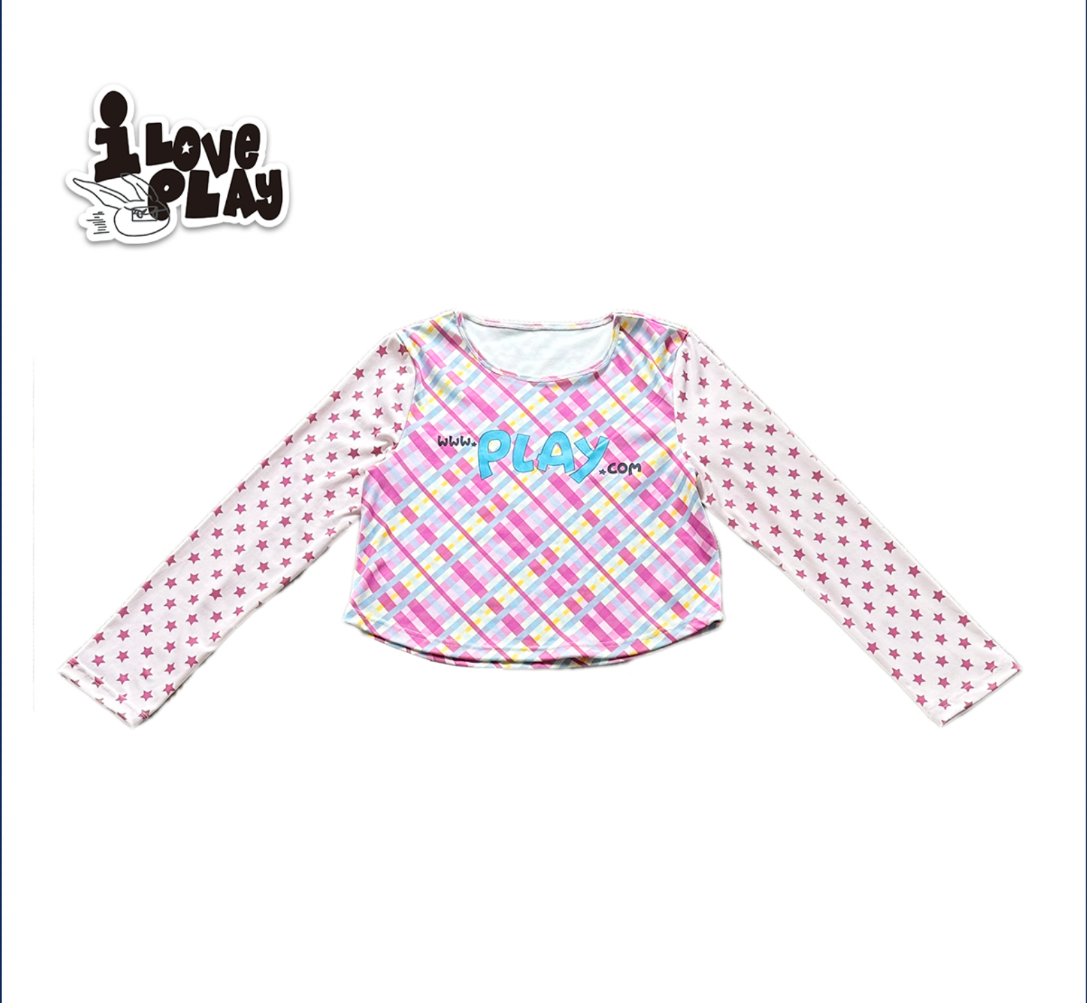 Loveplay - Y2K Long Sleeve Star Patchwork T Shirt shirt loveplay Pink S