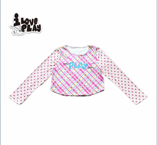 Loveplay - Y2K Long Sleeve Star Patchwork T Shirt shirt loveplay Pink S