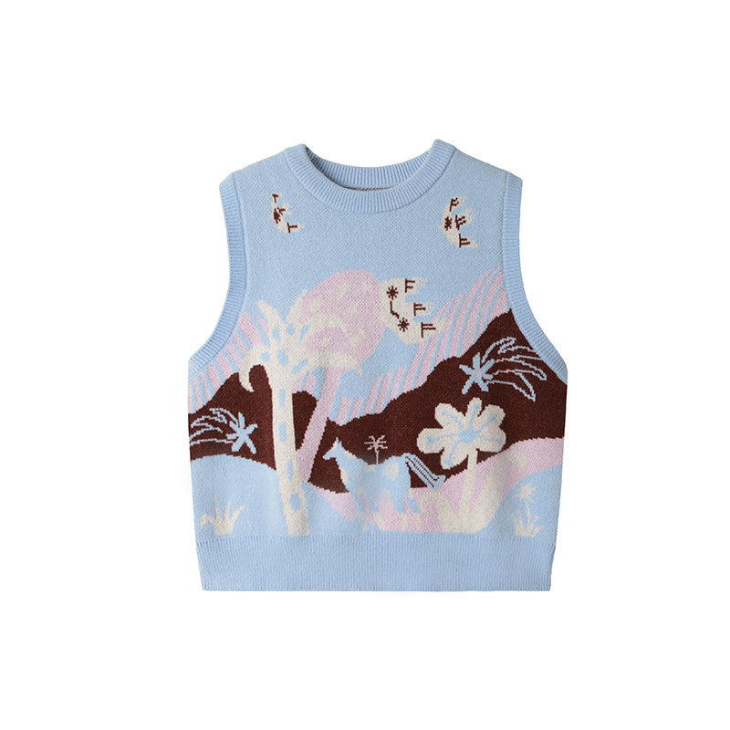 uare - Colorblock Fairy Jacquard Knit Vest vest uare S