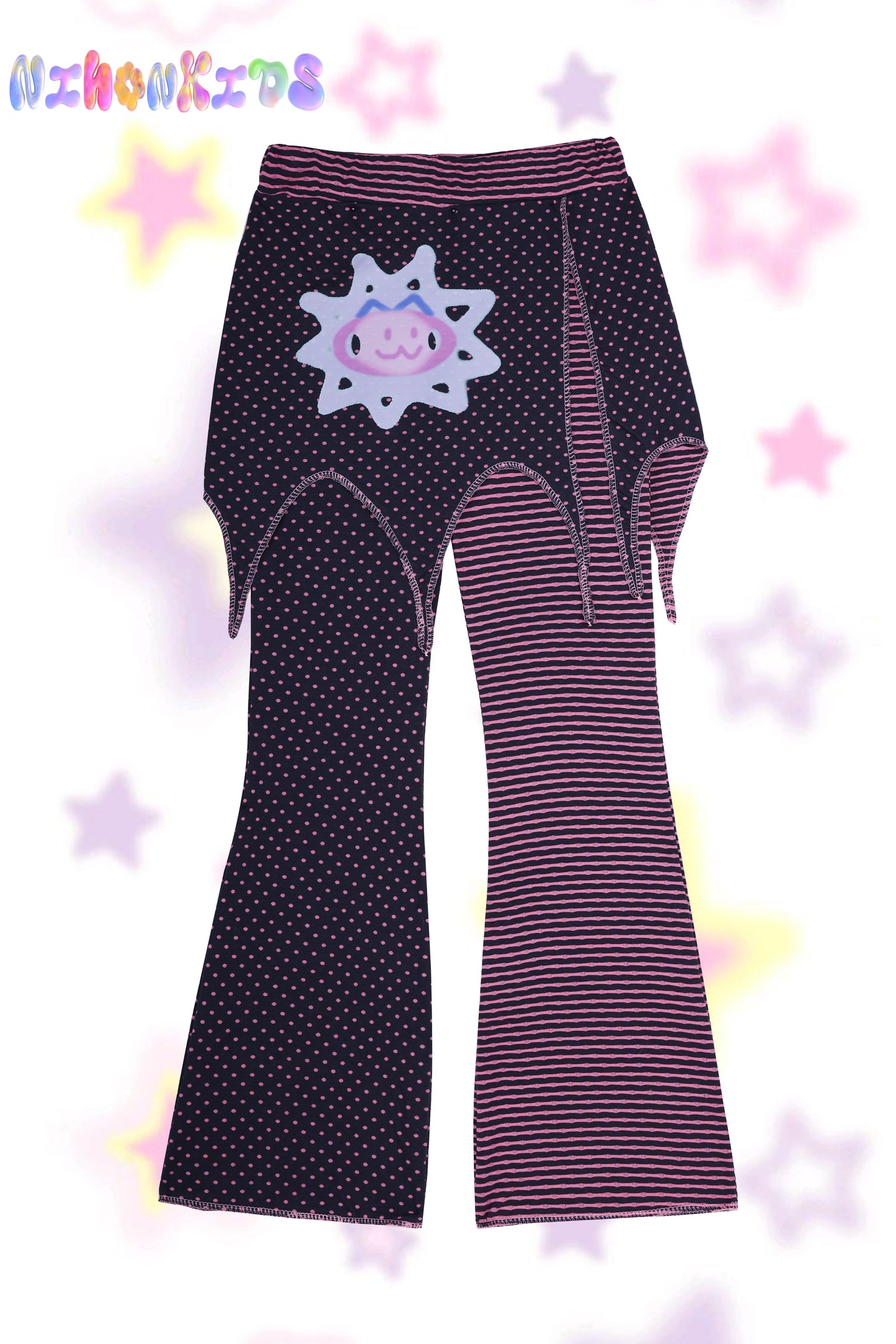 NIHON KIDS - Y2K Elf Mushroom Patchwork Pants pants NIHON KIDS