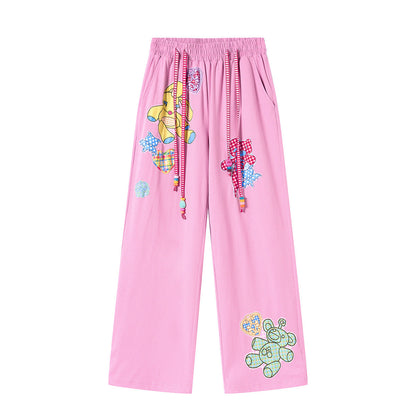 tntntutu - Pink Patchwork Bead Sweatpants pants tntntutu S