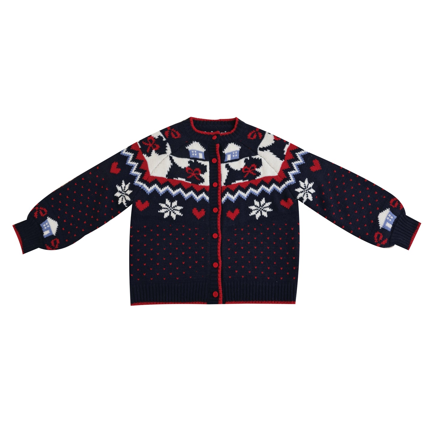SemenCoicis - Kawaii Fair Isle Dog Knit Sweater sweater SemenCoicis Navy