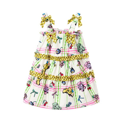 tntntutu - Plaid Bow Bear Suspender Skirt dress tntntutu S