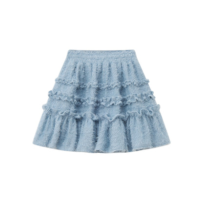 tntntutu - Blue Fuzzy Layered Ruffle Skirt skirt tntntutu