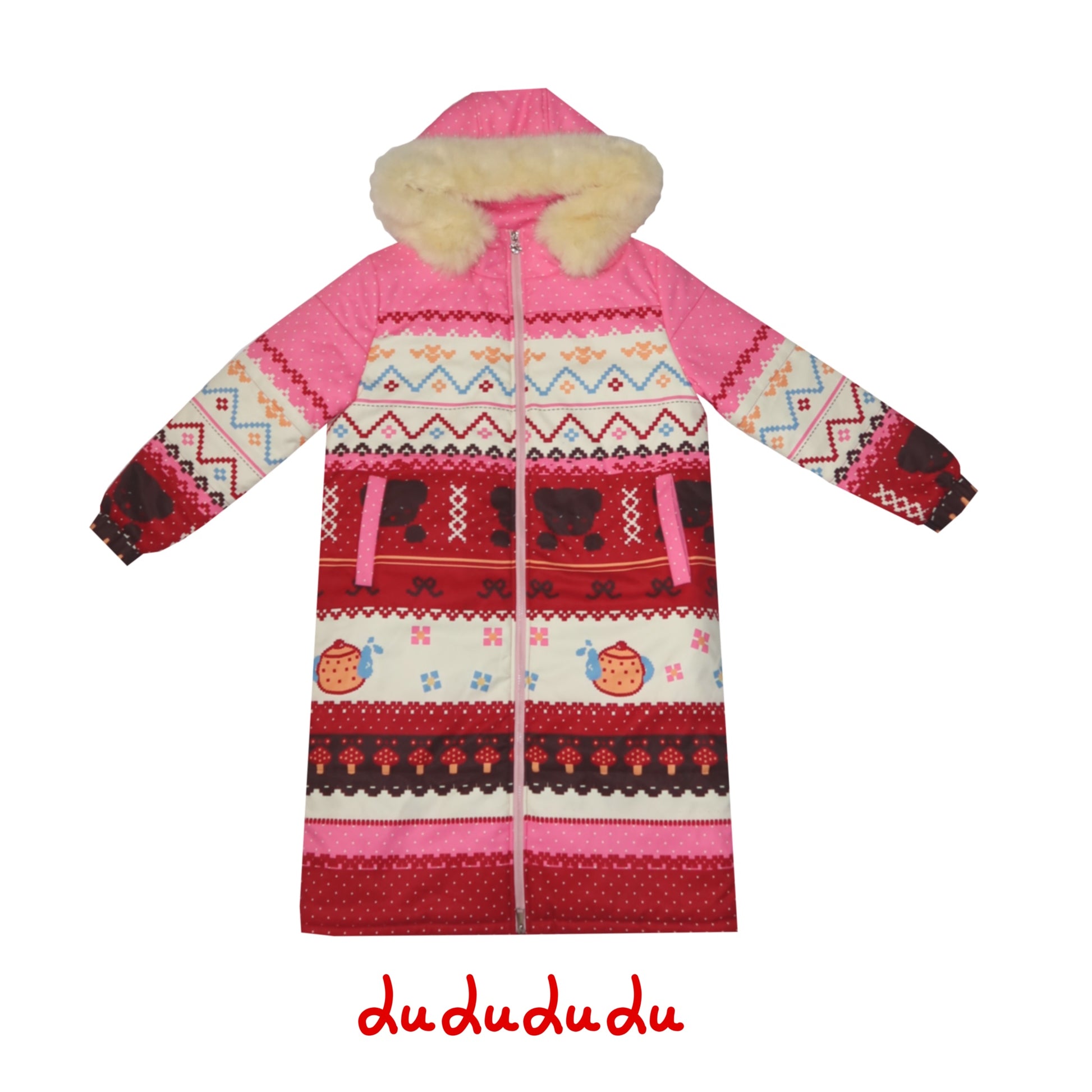 Lulululu - Fair Isle Bear Puffer Coat coat LULULULU S