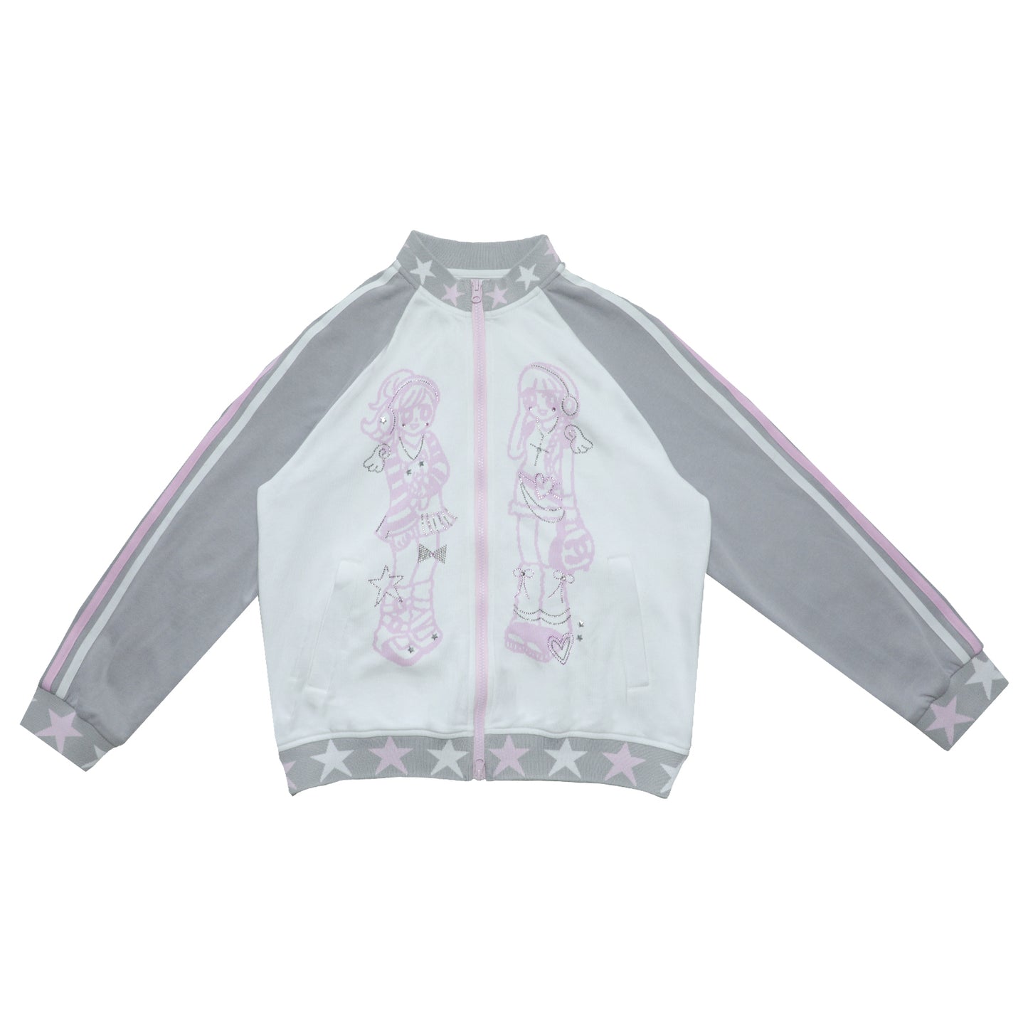 Hashtag DDD - Kawaii Rhinestone Twin-Star Jacket jacket Hashtag DDD S