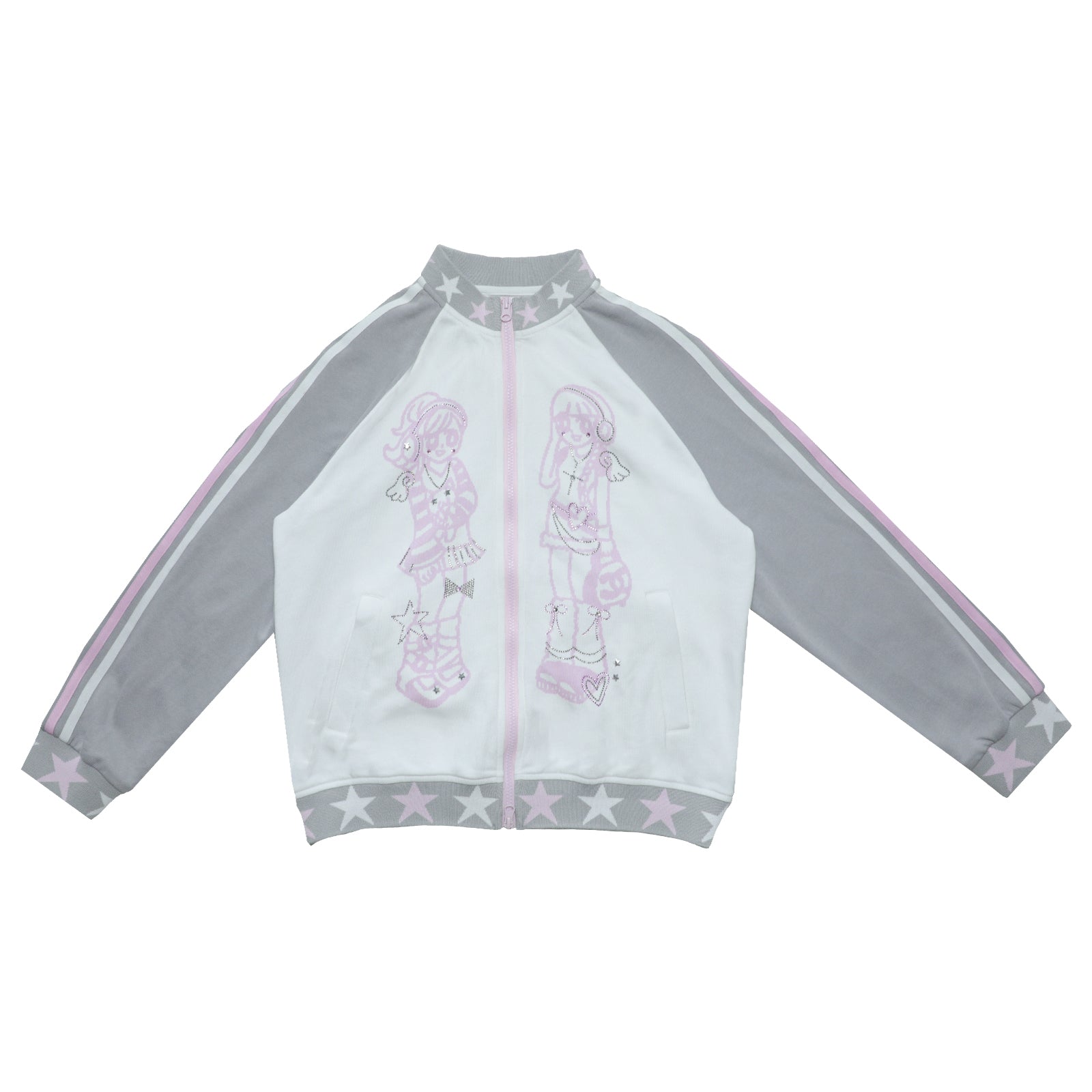 Hashtag DDD - Kawaii Rhinestone Twin-Star Jacket jacket Hashtag DDD S