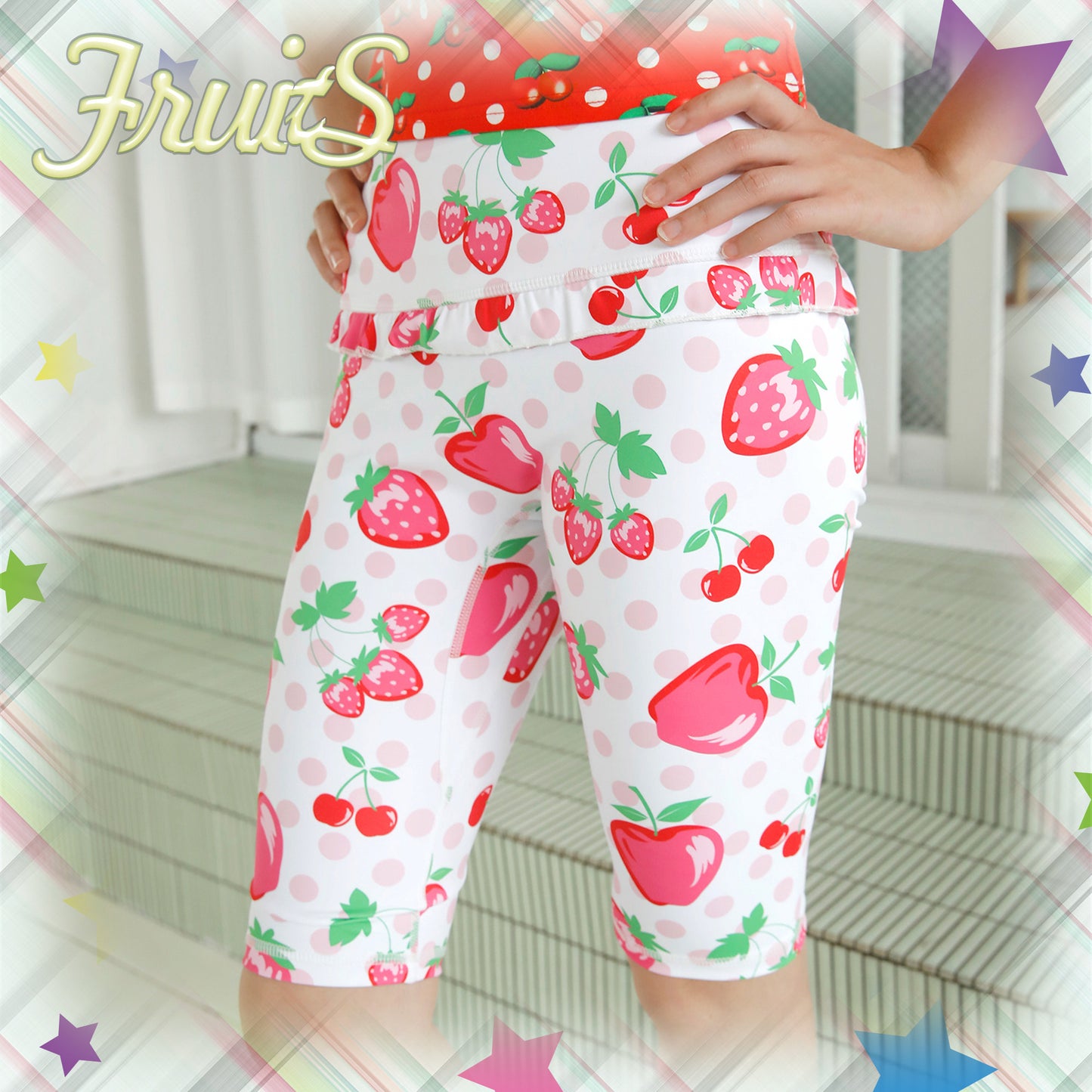 FRUITS - Strawberry Polka Biker Shorts shorts Fruits