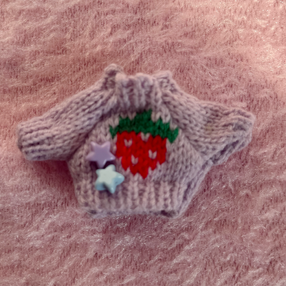 frufru - Kawaii Strawberry Knit Hair Clip hair clip frufru Purple