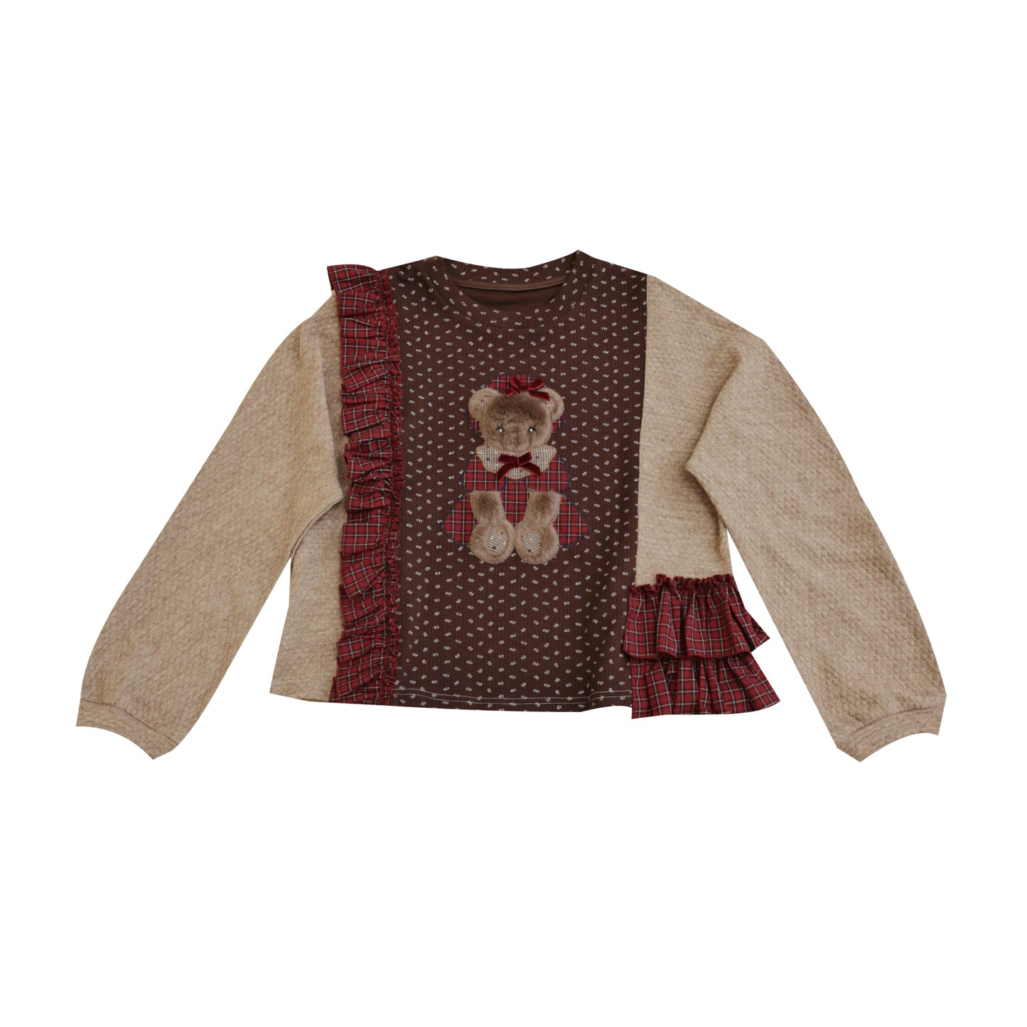 SemenCoicis - Kawaii Knit Sweater Floral Patchwork Bear Sweater sweater SemenCoicis