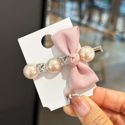 Cream Berry - Pink Pearl Bow Hair Clip hair clip Cream Berry