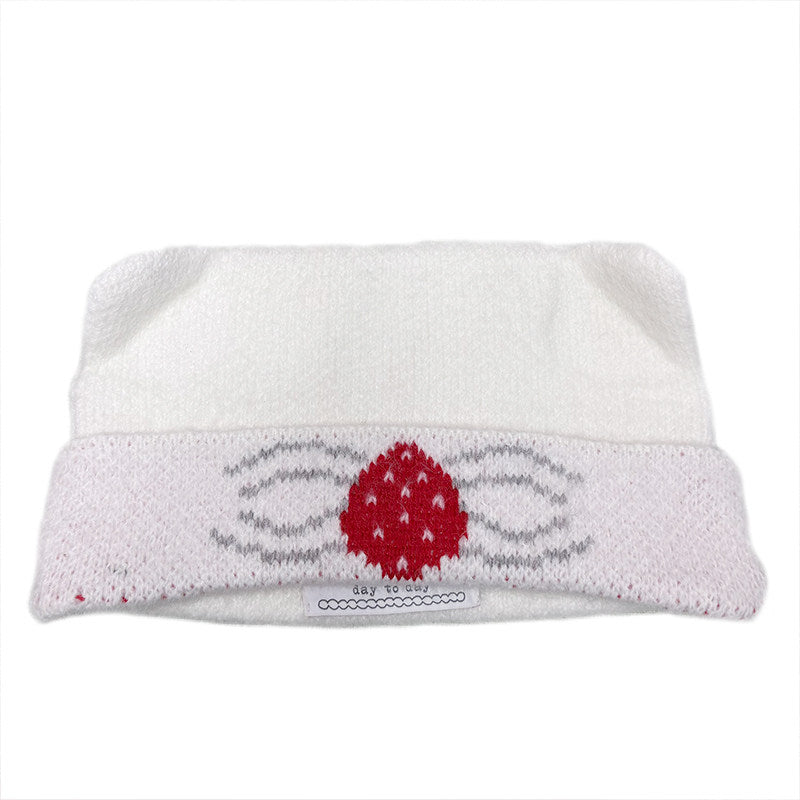 daytoday everyday institute - Strawberry Cat Ear Knit Beanie hat daytoday everyday institute